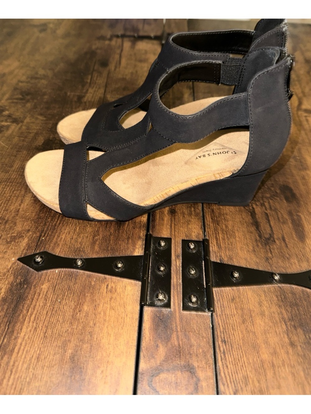 St. John's Bay Navy Cutout Wedge Sandals